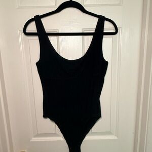 Princess Polly Black Ribbed Bodysuit